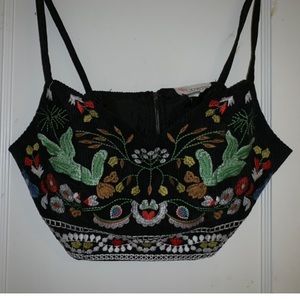 Embroidered crop top